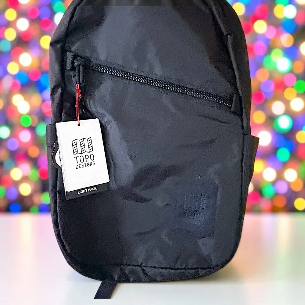 Topo Designs Light Pack Black Backpack With Yellow Interior NWT